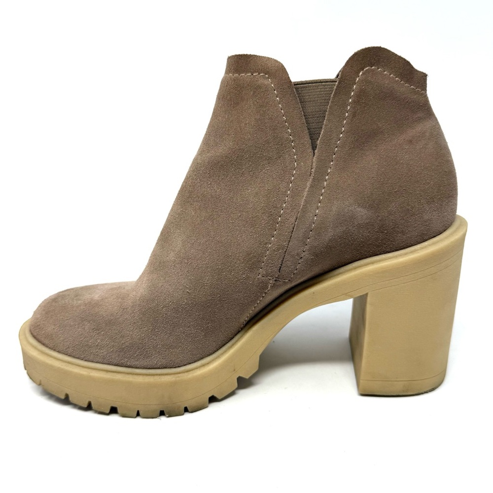 Dolce Vita Cashe H2O Taupe Suede Lug Sole Ankle Platform Boots 8.5 Waterproof - Picture 13 of 16